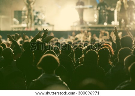 Crowd at concert - retro style photo