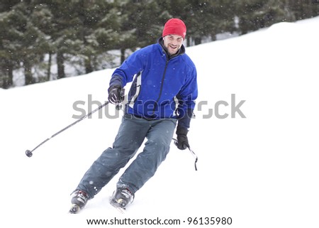 Man Skiing