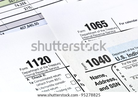 Tax forms 1040,1120,1065