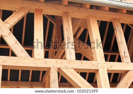 wood frame of a house under construction