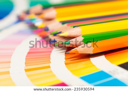 colored pencils and color chart of all colors