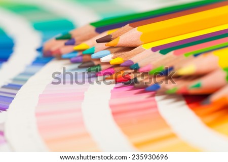 colored pencils and color chart of all colors