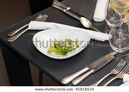 plate of risotto in a great French restaurant