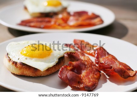 Bacon and Egg on English Muffin Breakfast