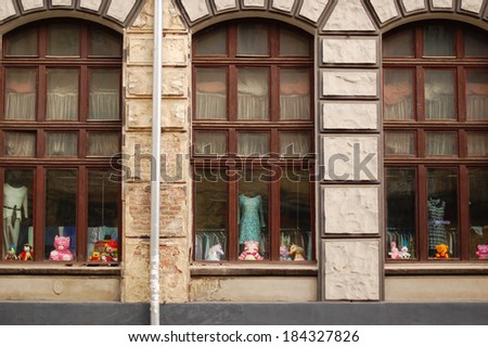 LVOV, UKRAINE - JUNE 4, 2012: Old shop windows