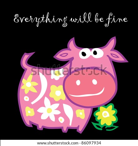 Pink Cow Cartoon