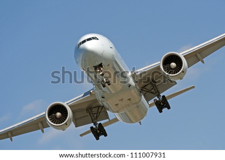Two jet engine aircraft before landing