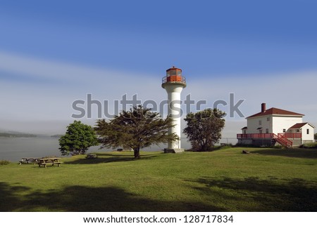 Vancouver Island Ã?Â¢?? Active Pass Lighthouse, Mayne Island in the Gulf Islands, the Strait of Georgia, Canada