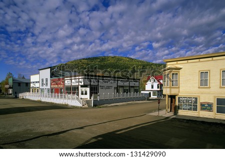 DAWSON CITY - SEPT.1: Famous city from Gold Rush era, Dawson City is still  popular tourist destination. Numerous original buildings from 1900\'s can be observed. In Yukon, Canada, September 1, 2000