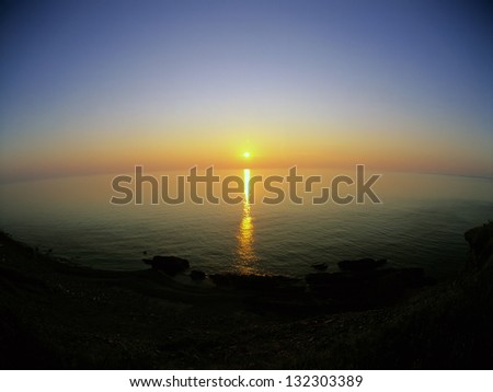 Lake in sunset, Lake Superior, Ontario, Canada