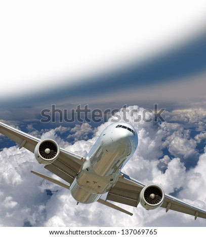 Two jet engine aircraft flying in the sky