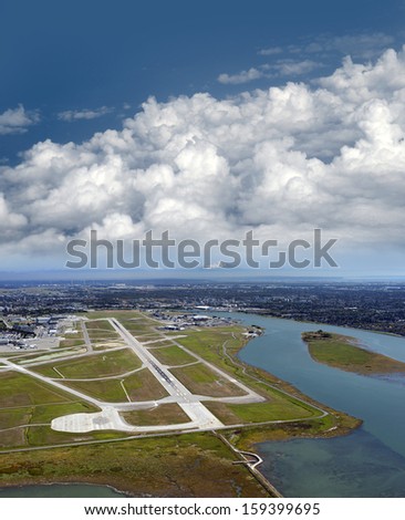 Aerial Vancouver - Airport on the Sea Island, Metro Vancouver and Mt. Baker