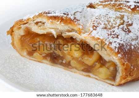 Apple strudel  - a piece of sweet apple strudel
