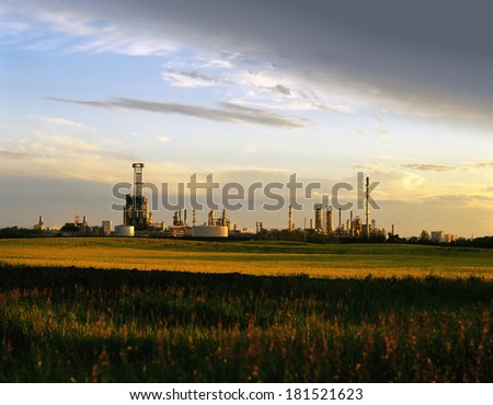 Factory, Industry - Chemical factory-plant in fields