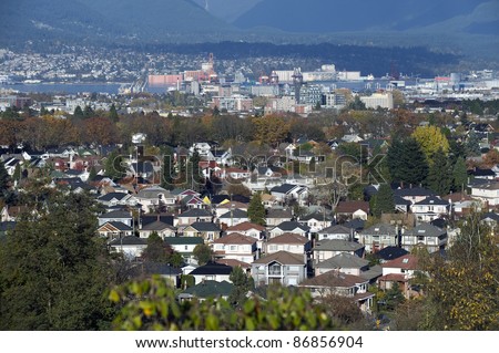 Vancouver - typical Canadian residential area with a port