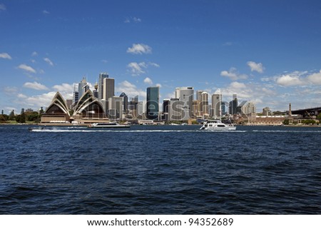 Sydney Opera House, harbour and downtown, Sydney, NSW, Australia