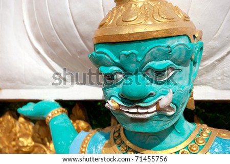 A Buddhist Statue at the Tiger Temple in Thailand Krabi Province
