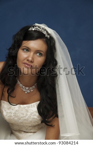 Bride looking sad and thoughtful