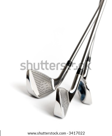New golf clubs on white isolated background New golf clubs on white isolated background