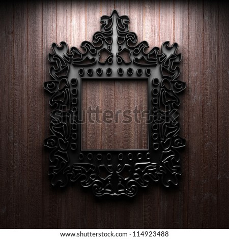 Retro frame on wooden wall