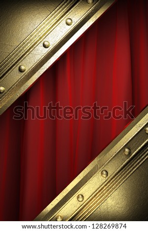 gold on red velvet curtain