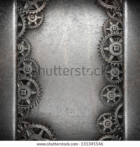 gear wheels on steel background