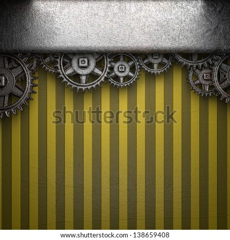 gear wheels on yellow background