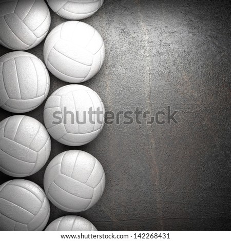 Volleyball ball and metal wall background