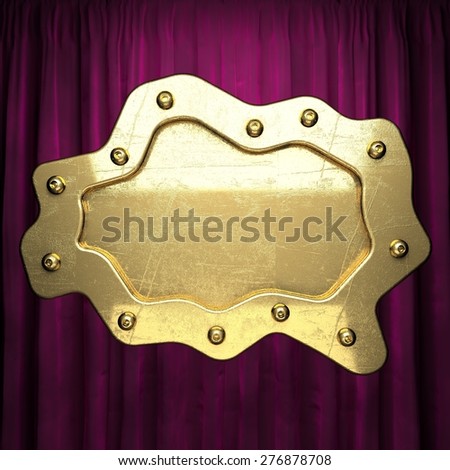 gold on velvet curtain background