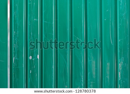 grunge metal fence . Green Galvanized Corrugated Sheet