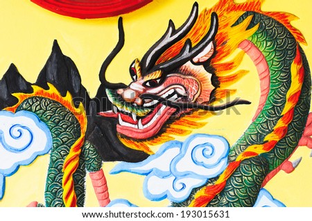 Thai style art with chines dragon