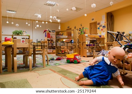 Kindergarten class room without kids.