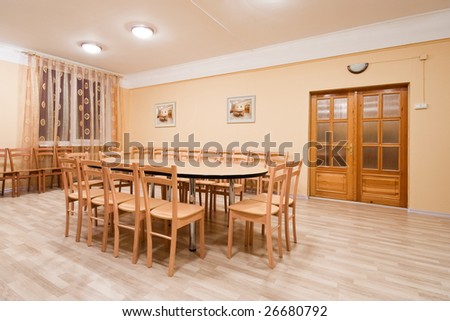 Sample room with table and chairs