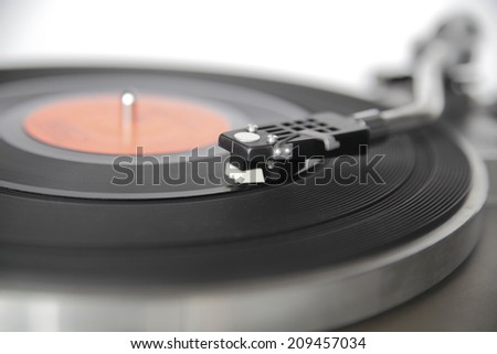 Vintage record player shot with wide aperture for abstract perception