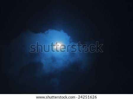 Partial eclipse of the sun shot through blue filter. The photo taken 26.01.09 near Bali, Indonesia