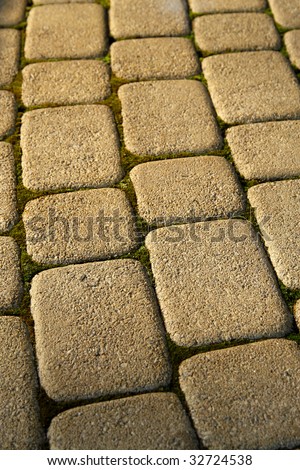Pavement stones in the light of setting sun