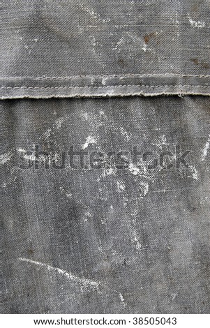 Closeup of old stained wet tarpaulin as a background
