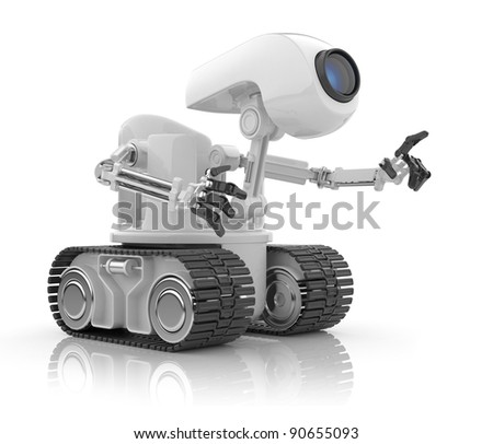 Futuristic robot talk Artificial intelligence concept 3D isolated on white Futuristic robot talk Artificial intelligence concept 3D isolated on white