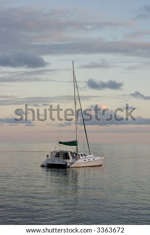 Small Yacht at Sunset