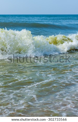the waves on the shore of the Black Sea vertical photo