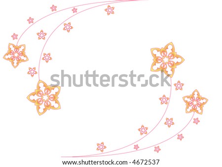 stock photo Gold and Pink Flower Design 10