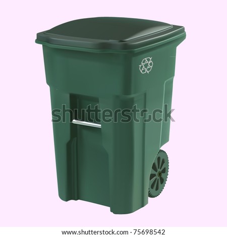 Green Trash Can