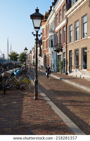 ROTTERDAM, NETHERLANDS - September 17: Picturesque Delfshaven on September 17, 2014 in Rotterdam. Delfshaven, originally the port of the city of Delft, was annexed to Rotterdam in 1886.