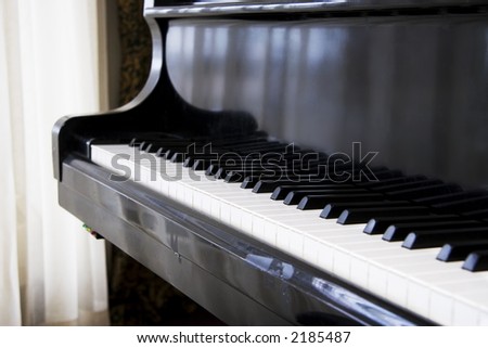 Close up of a superb classical piano