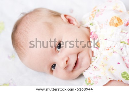 Smiley new born baby picture!