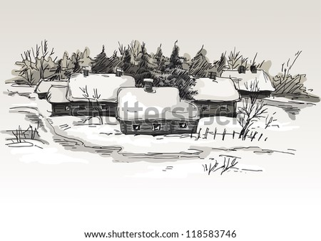 Sketch - a winter landscape