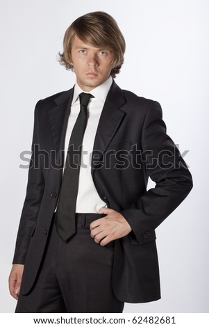 Portrait of a fashion male model wearing business clothes. Studio image. See more in my portfolio