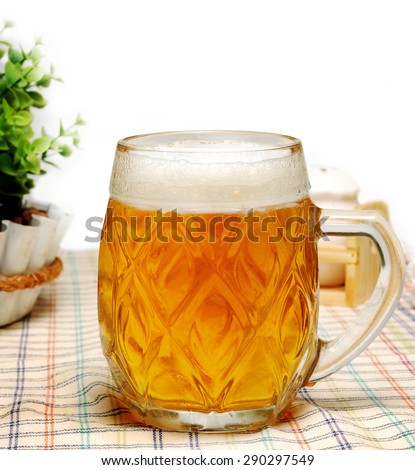 Mug of light beer on a table
