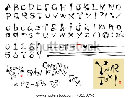 stock vector calligraphy fonts