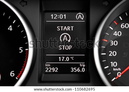 Start Stop technology indicator in dashboard